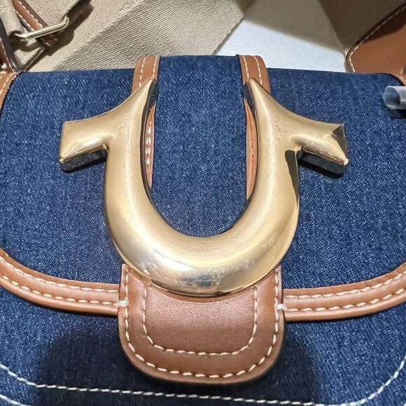 Y2K True Religion Logo Blue Denim Cross body bag - Picture 7 of 8